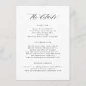 Eenvoudige minimalistische gast bruiloft details informatiekaartje (Voorkant)