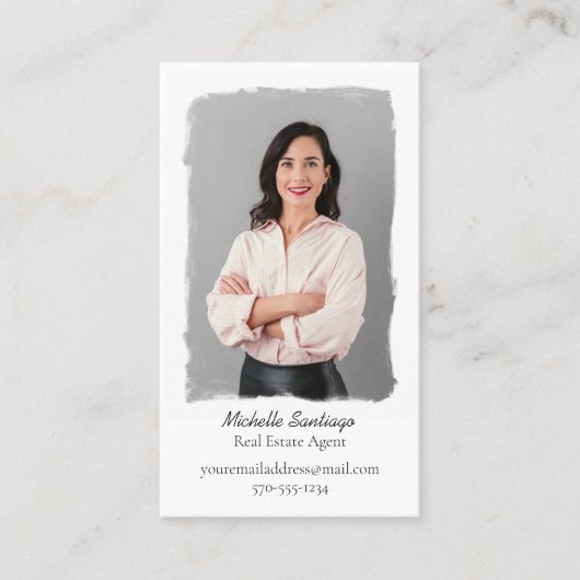 Eenvoudige, minimalistische, gekleurde stijlfoto v visitekaartje (Voorkant)