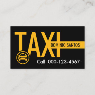 Eenvoudige Minimalistische Gele Taxi Auto Visitekaartje