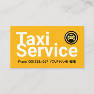 Eenvoudige Minimalistische Gele Taxi Auto Visitekaartje