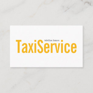 Eenvoudige Minimalistische Gele Taxi Chauffeur Visitekaartje