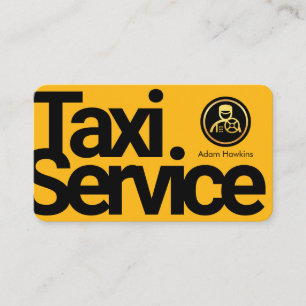 Eenvoudige Minimalistische Gele Taxi Dienst Visitekaartje