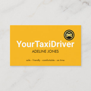 Eenvoudige Minimalistische Gele Taxi Rit Visitekaartje