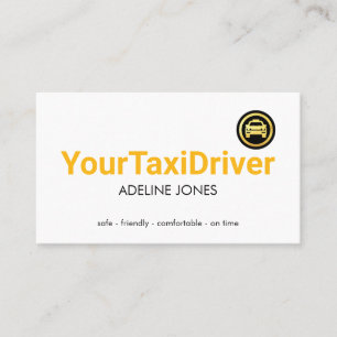 Eenvoudige Minimalistische Gele Taxi Rit Visitekaartje