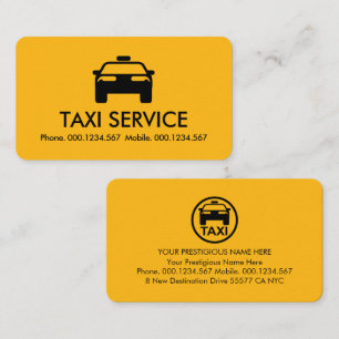 Eenvoudige Minimalistische Gele Taxi Visitekaartje