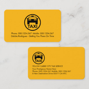 Eenvoudige Minimalistische Gele Taxi Visitekaartje