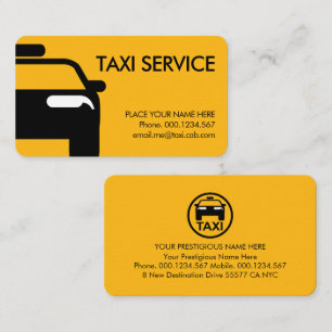 Eenvoudige Minimalistische Gele Taxi Visitekaartje