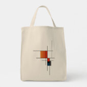 Eenvoudige minimalistische geometrische fusie tote bag (Achterkant)