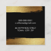 EENVOUDIGE MINIMALISTISCHE glam faux gouden folie  Vierkante Visitekaartje (Achterkant)