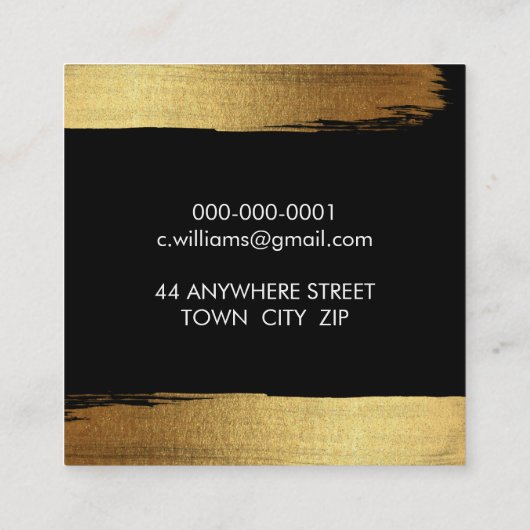 EENVOUDIGE MINIMALISTISCHE glam faux gouden folie  Vierkante Visitekaartje (Achterkant)