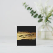 EENVOUDIGE MINIMALISTISCHE glam faux gouden folie  Vierkante Visitekaartje (Staand voorkant)