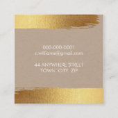 EENVOUDIGE MINIMALISTISCHE glam faux gouden folie  Vierkante Visitekaartje (Achterkant)