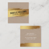 EENVOUDIGE MINIMALISTISCHE glam faux gouden folie  Vierkante Visitekaartje (Voorkant / Achterkant)