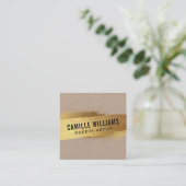 EENVOUDIGE MINIMALISTISCHE glam faux gouden folie  Vierkante Visitekaartje (Staand voorkant)