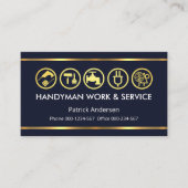 Eenvoudige Minimalistische Gouden Handyman Gereeds Visitekaartje (Voorkant)