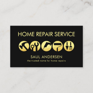 Eenvoudige Minimalistische Gouden Handyman Gereeds Visitekaartje