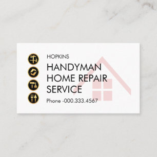 Eenvoudige Minimalistische Gouden Handyman Pictogr Visitekaartje
