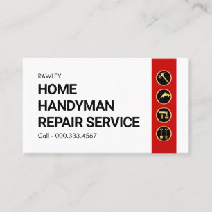 Eenvoudige Minimalistische Gouden Klusjesman Diens Visitekaartje