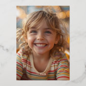 Eenvoudige minimalistische gouden vrolijke kerstbo folie feestdagenkaart (Achterkant)