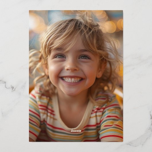 Eenvoudige minimalistische gouden vrolijke kerstbo folie feestdagenkaart (Achterkant)