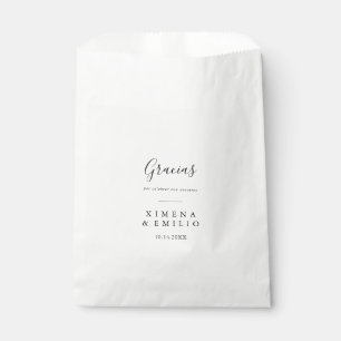 Eenvoudige minimalistische gracias dank u bruiloft bedankzakje