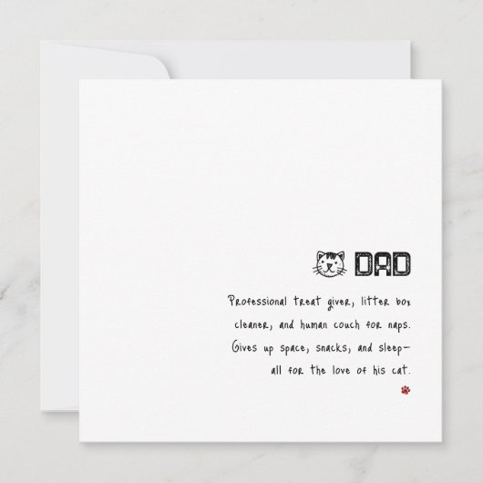 Eenvoudige minimalistische grappige kat papa kaart (Voorkant)