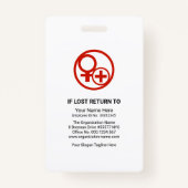 Eenvoudige minimalistische grijze lijnen Personeel Badge (Achterkant)