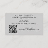 Eenvoudige Minimalistische Grijze Script Nail Arti Visitekaartje (Achterkant)