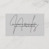 Eenvoudige Minimalistische Grijze Script Nail Arti Visitekaartje (Voorkant)
