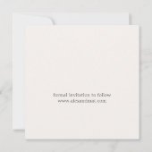 Eenvoudige minimalistische grijze typografie save the date (Achterkant)