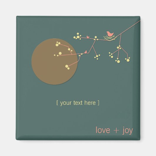 Eenvoudige minimalistische grillige nestvogels & f magneet (Voorkant)