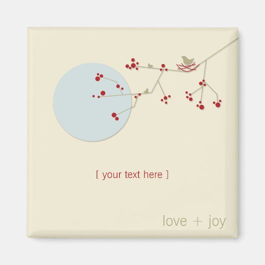 Eenvoudige minimalistische grillige nestvogels & f magneet (Voorkant)