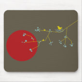 Eenvoudige minimalistische grillige nestvogels & f muismat (Voorkant)