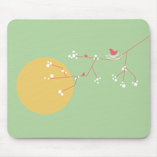 Eenvoudige minimalistische grillige nestvogels & f muismat (Voorkant)