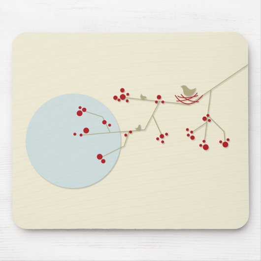 Eenvoudige minimalistische grillige nestvogels & f muismat (Voorkant)