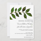 Eenvoudige Minimalistische Groene Blad Elegant Bru Kaart (Voorkant)