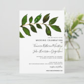 Eenvoudige Minimalistische Groene Blad Elegant Bru Kaart (Staand voorkant)