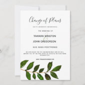 Eenvoudige Minimalistische Groene Uitstel Huwelijk Kaart (Voorkant)