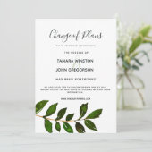 Eenvoudige Minimalistische Groene Uitstel Huwelijk Kaart (Staand voorkant)