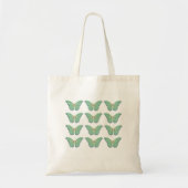Eenvoudige minimalistische groene vlinder Canvas t Tote Bag (Voorkant)