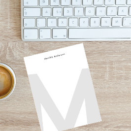 Eenvoudige Minimalistische Grote Jumbo Monogram Na Notitiekaartje