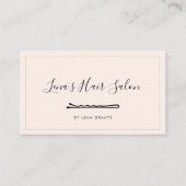 Eenvoudige minimalistische haarspeldstylist visitekaartje (Voorkant)