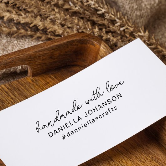 Eenvoudige minimalistische handgemaakt met liefde rubberstempel
