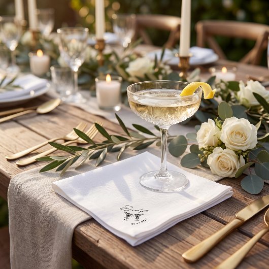 Eenvoudige minimalistische handgetekende cocktailb servet