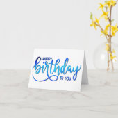 Eenvoudige minimalistische handlettering Blauwe ve Kaart (Gele Bloem)