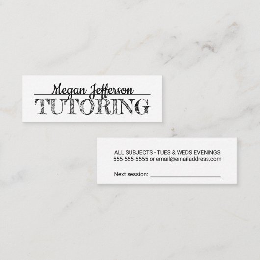 Eenvoudige minimalistische handtas voor zwart-wit  mini visitekaartje (Voorkant / Achterkant)