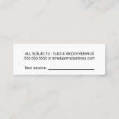 Eenvoudige minimalistische handtas voor zwart-wit  mini visitekaartje (Achterkant)