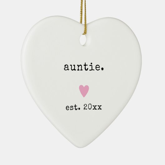 Eenvoudige minimalistische hart aangepaste jaar ni keramisch ornament (Rechts)