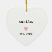 Eenvoudige minimalistische hart aangepaste jaar ni keramisch ornament (Voorkant)