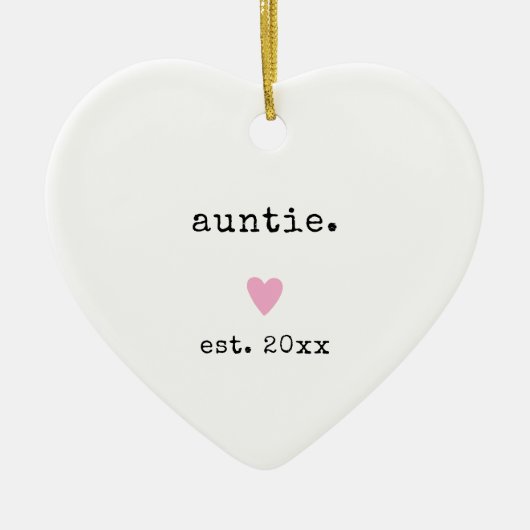 Eenvoudige minimalistische hart aangepaste jaar ni keramisch ornament (Voorkant)